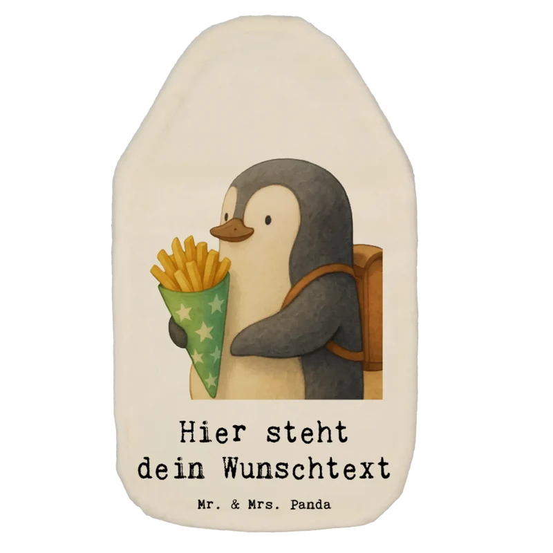 Personalisierte Wärmflasche Pinguin Pommestüte