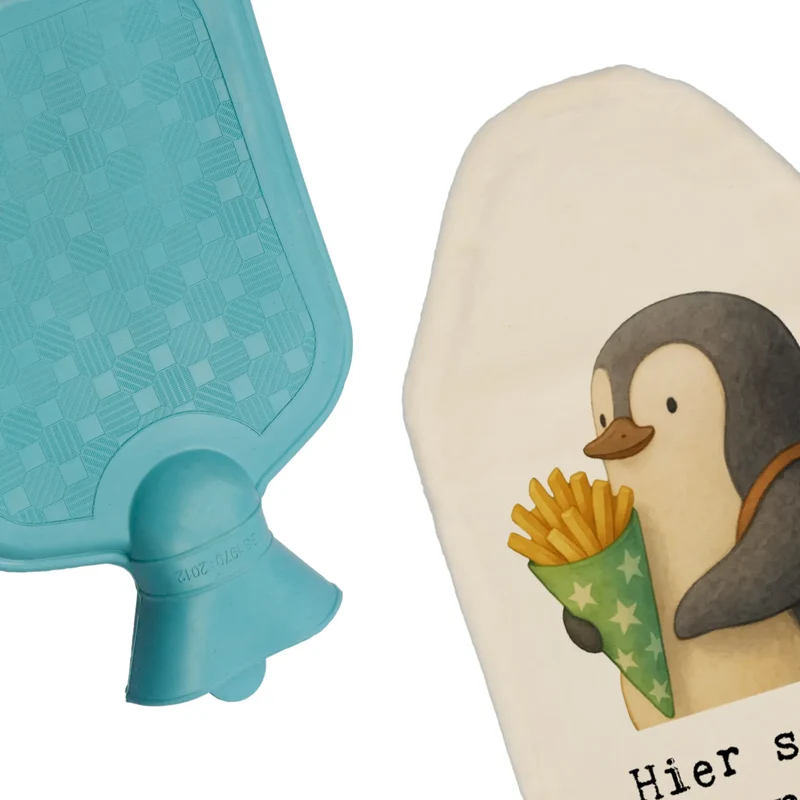 Personalisierte Wärmflasche Pinguin Pommestüte