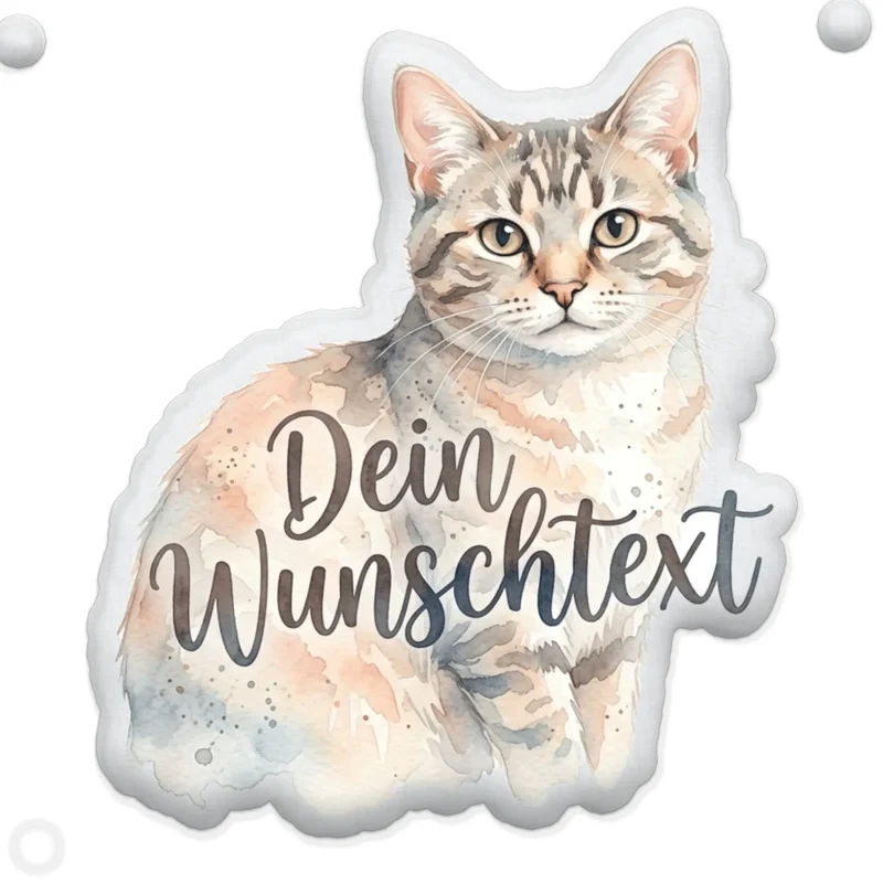 Personalisiertes Formkissen Haustier im Stil einer Aquarell Zeichnung