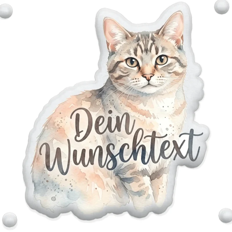 Personalisiertes Formkissen Haustier im Stil einer Aquarell Zeichnung