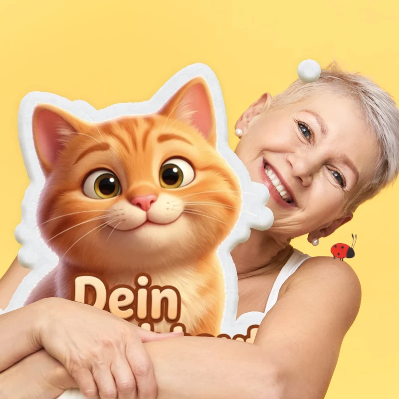 Personalisiertes Formkissen Haustier im Cartoon & Animationsfilm Stil