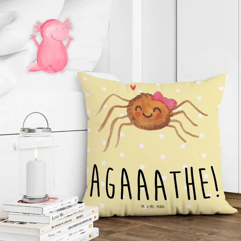 40x40 Kissen Spinne Agathe Freude