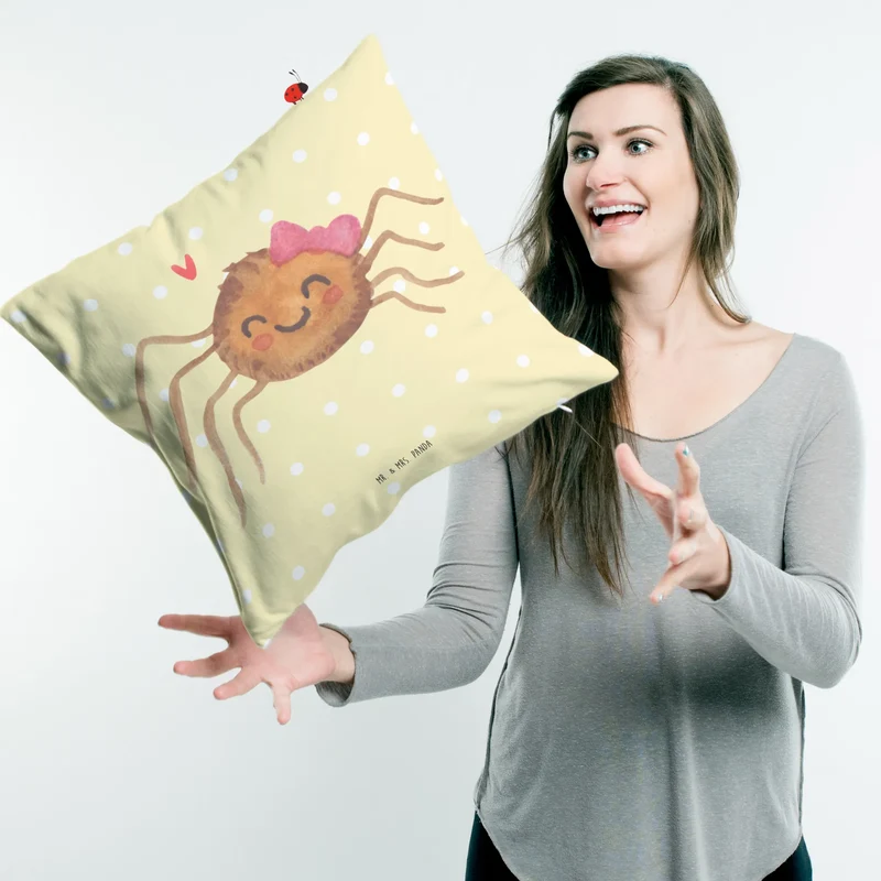 40x40 Kissen Spinne Agathe Freude