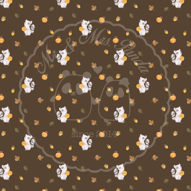 Nackenkissen Waschbär Kürbis Muster