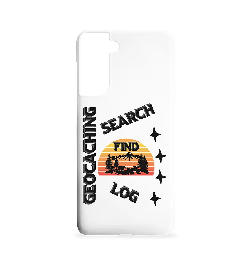 Geocaching, Suchen, Finden und Log, Geocache Schwarzes Design - Samsung S21 Handyhülle