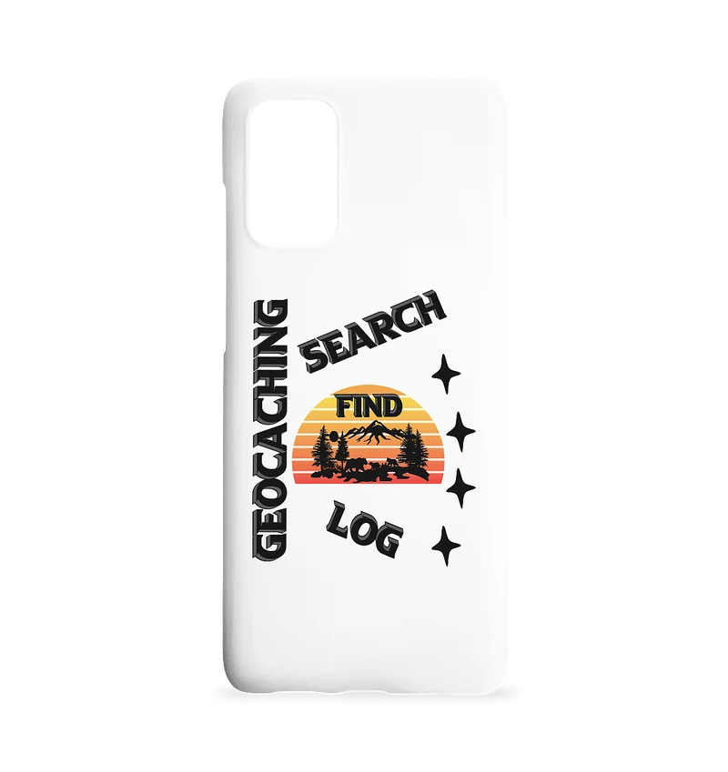 Geocaching, Suchen, Finden und Log, Geocache Schwarzes Design - Samsung S20+ Handyhülle