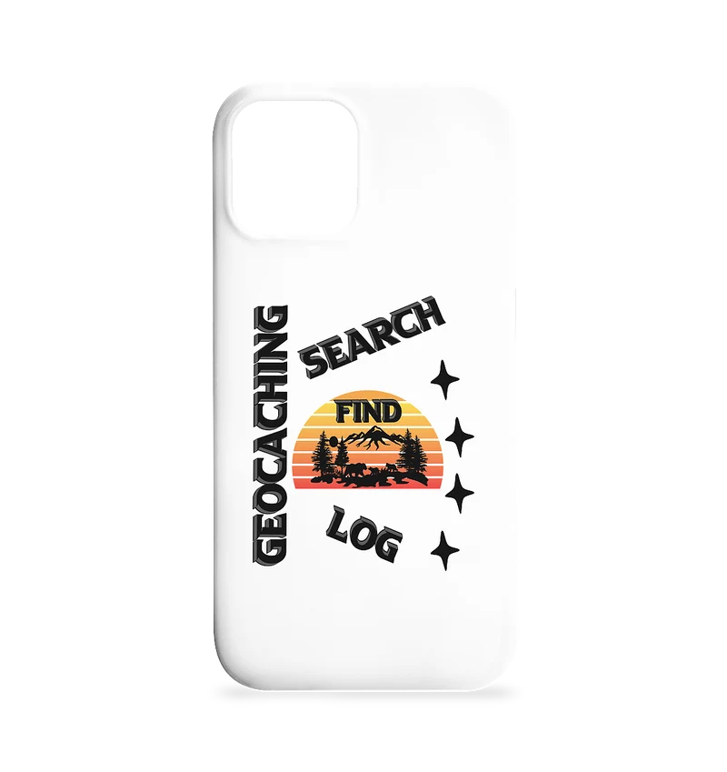 Geocaching, Suchen, Finden und Log, Geocache Schwarzes Design - Iphone 12 / 12 Pro Handyhülle