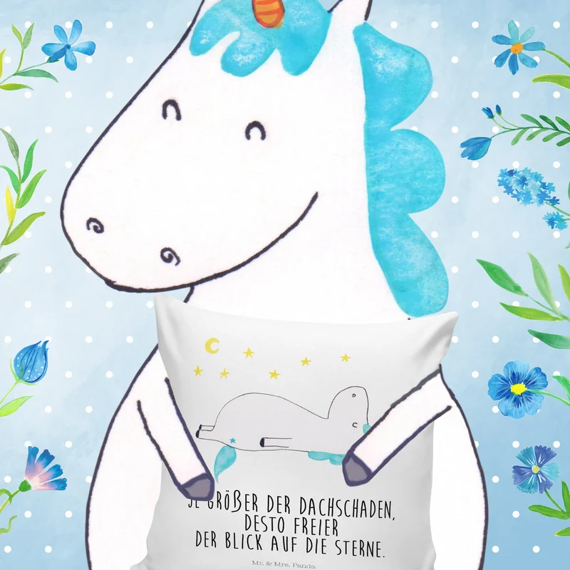 40x40 Kissen Einhorn Sternenhimmel