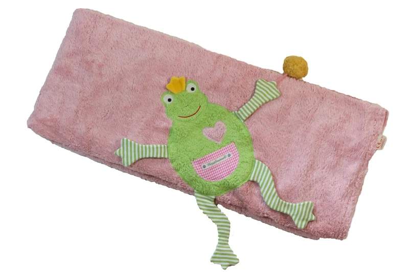 Bio Kinderdecke Froschkönig aus Bio-Baumwollplüsch – 135x100cm, GOTS