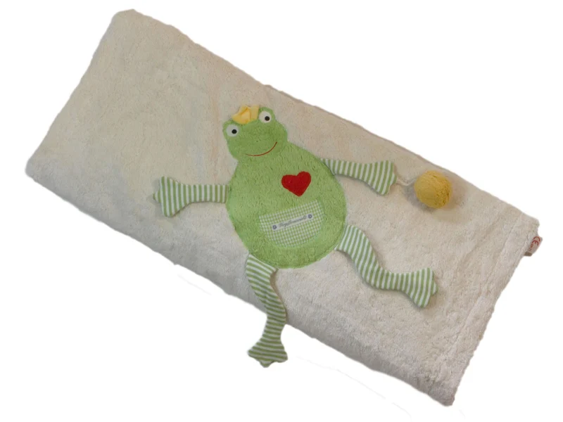 Bio Kinderdecke Froschkönig aus Bio-Baumwollplüsch – 135x100cm, GOTS