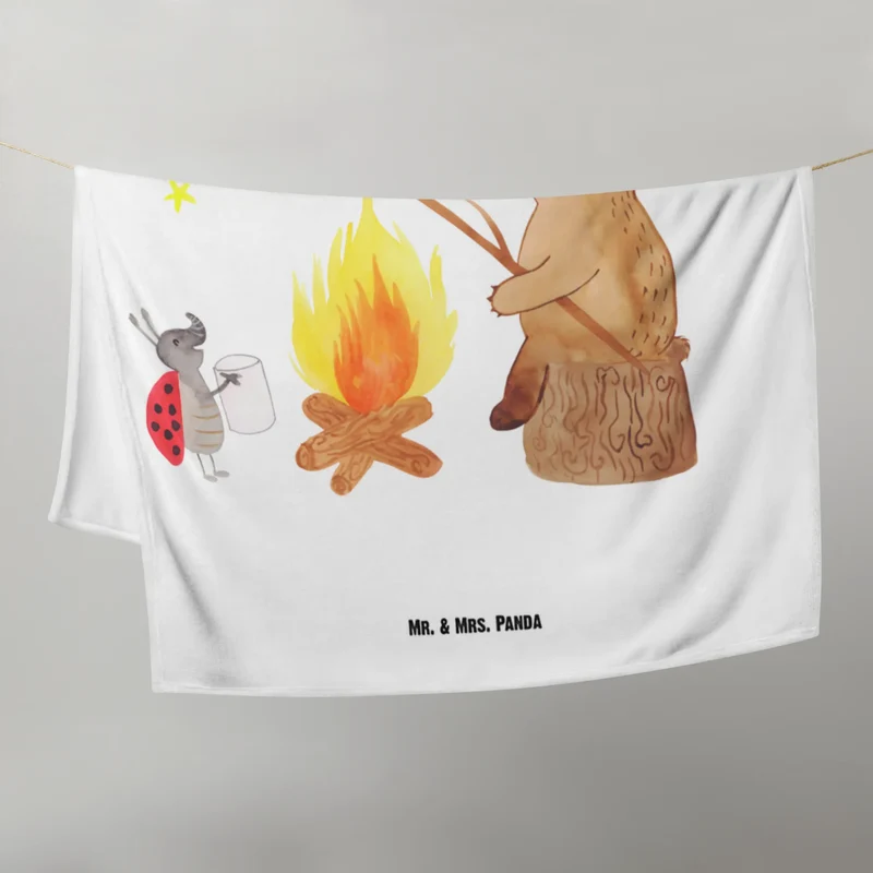 Babydecke Bär & Marienkäfer Lagerfeuer