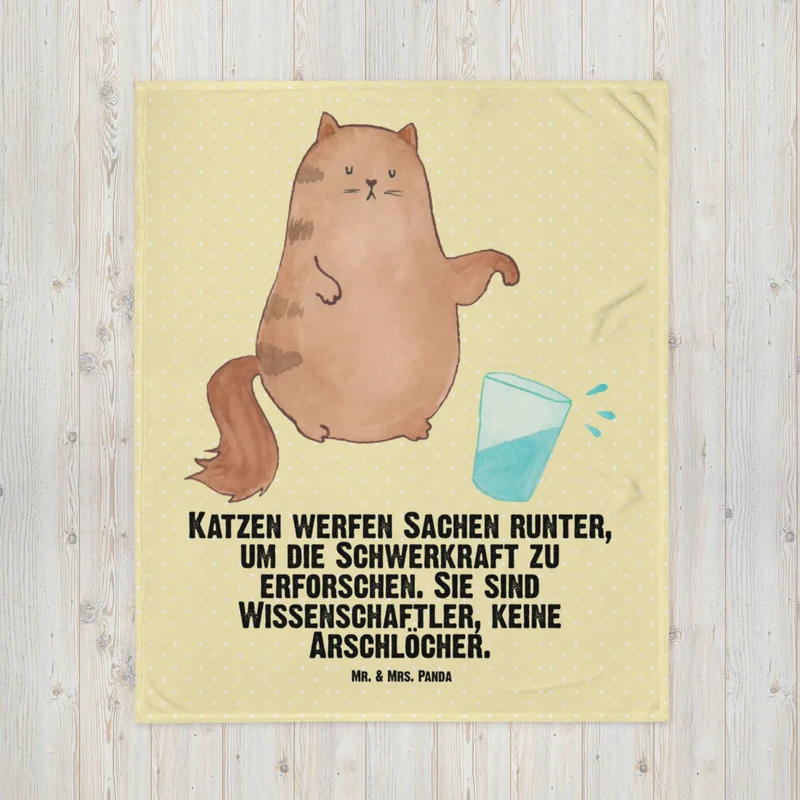 Babydecke Katze Wasserglas