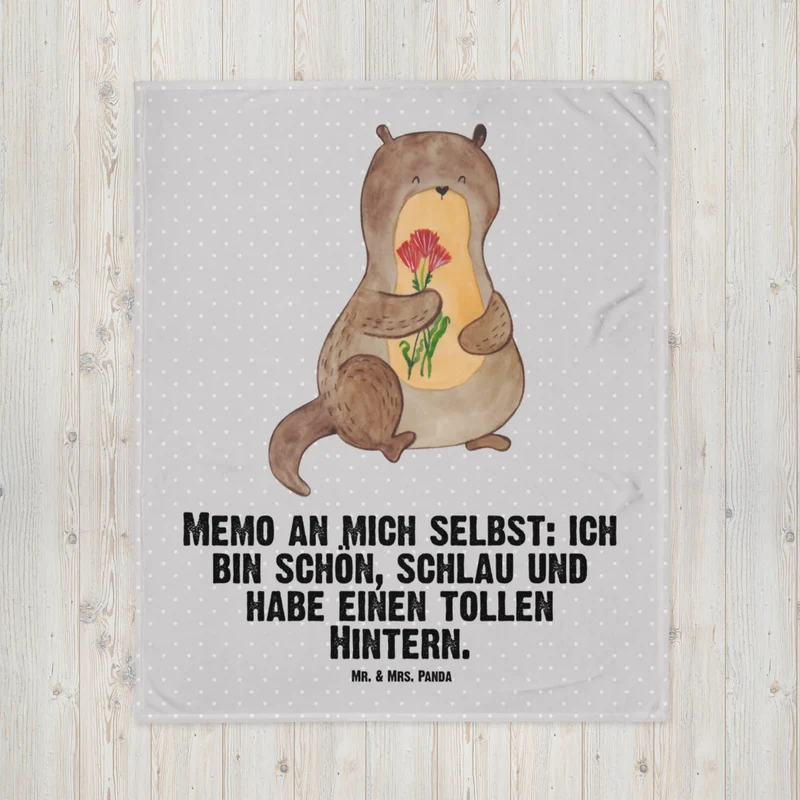 Babydecke Otter Blumenstrauß