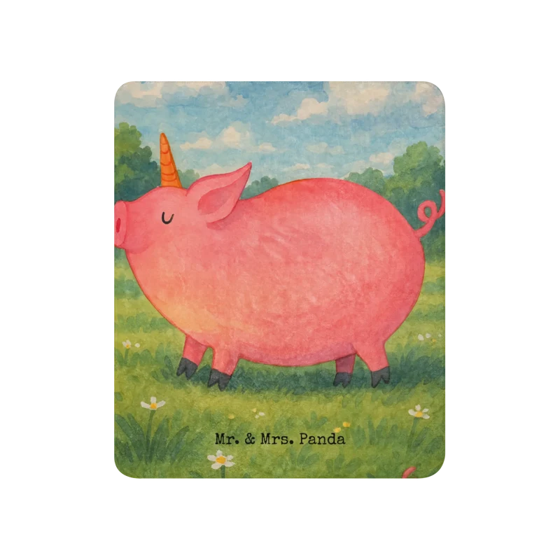 Sherpa Kuscheldecke Einhorn Schwein Design