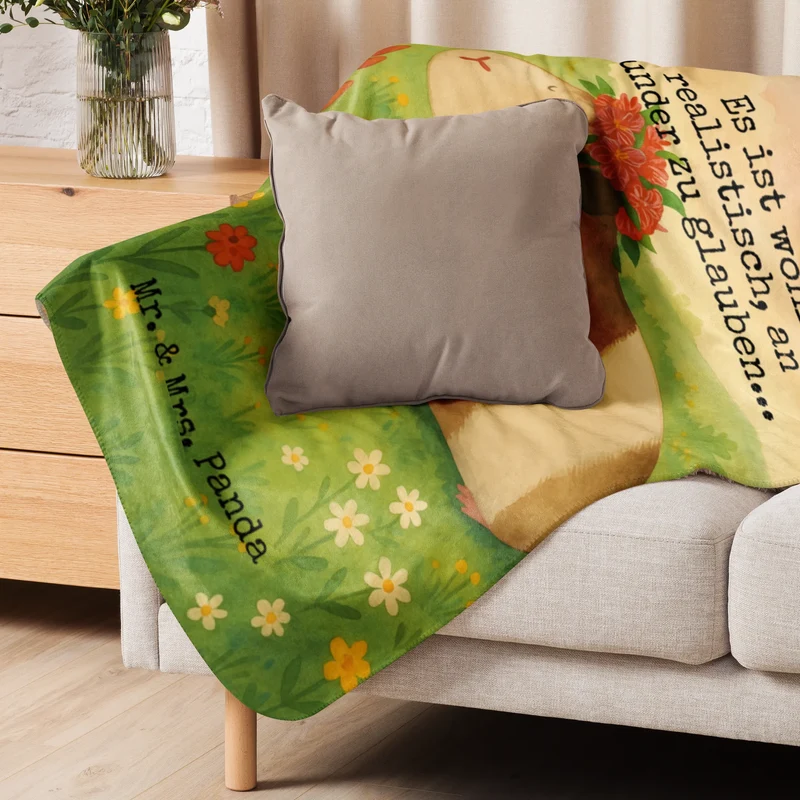 Sherpa Kuscheldecke Meerschweinchen Weisheit Design