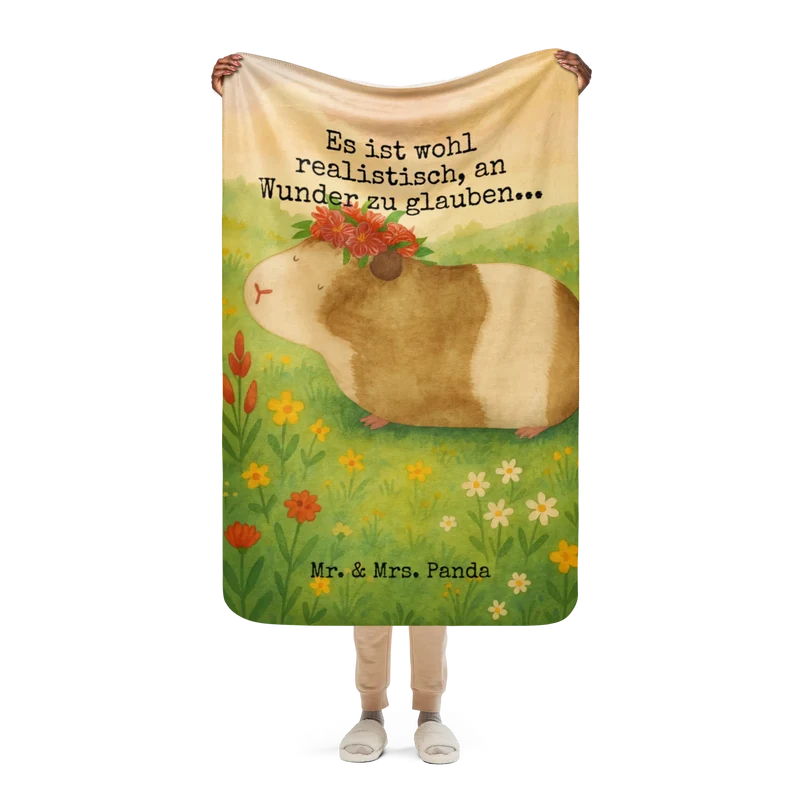 Sherpa Kuscheldecke Meerschweinchen Weisheit Design