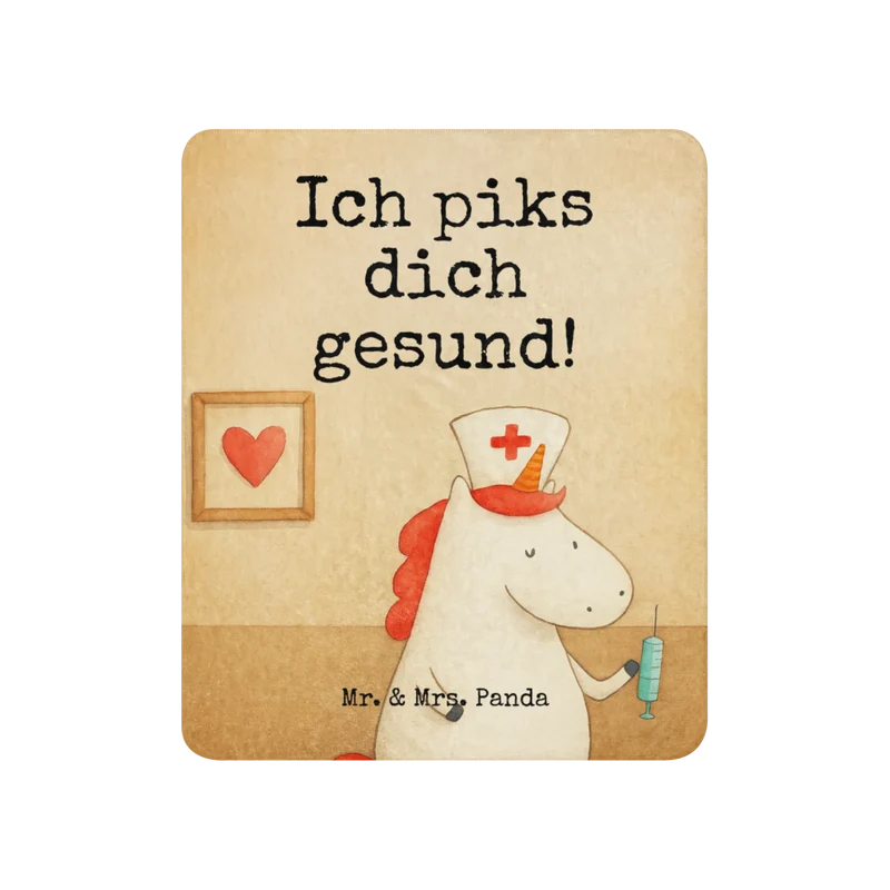Sherpa Kuscheldecke Einhorn Krankenschwester Design