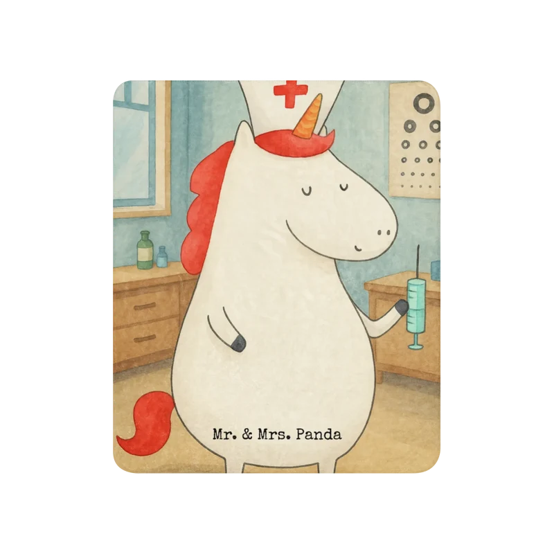 Sherpa Kuscheldecke Einhorn Krankenschwester Design