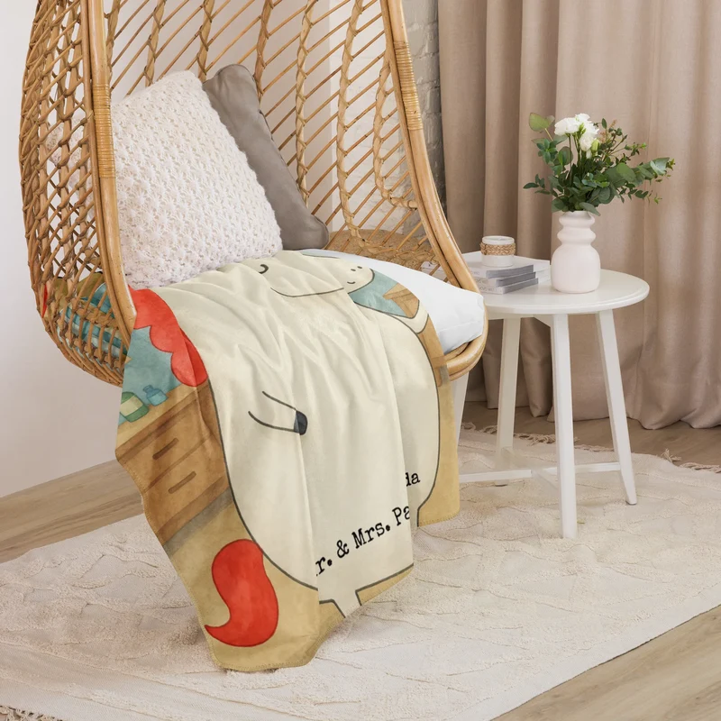 Sherpa Kuscheldecke Einhorn Krankenschwester Design