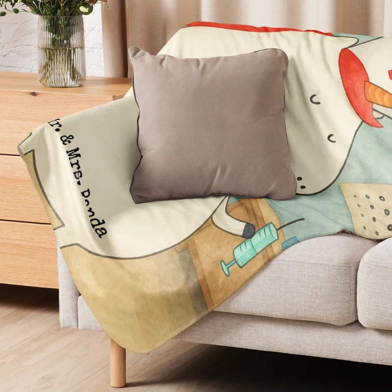 Sherpa Kuscheldecke Einhorn Krankenschwester Design