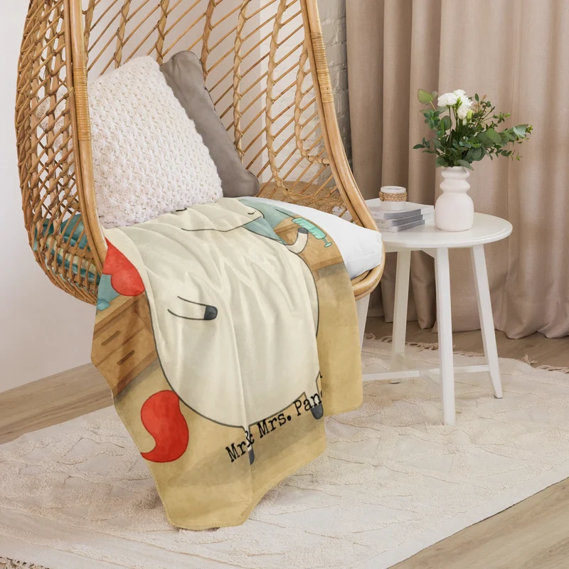 Sherpa Kuscheldecke Einhorn Krankenschwester Design