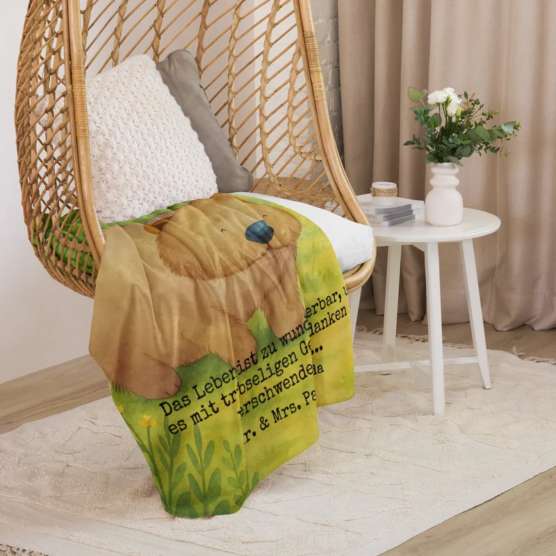 Sherpa Kuscheldecke Wombat Design