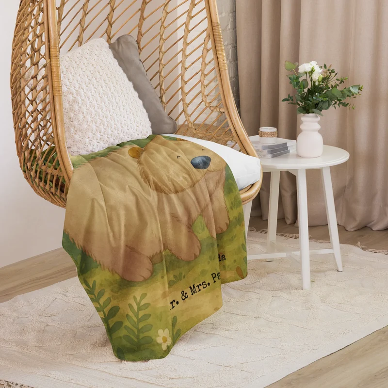 Sherpa Kuscheldecke Wombat Design
