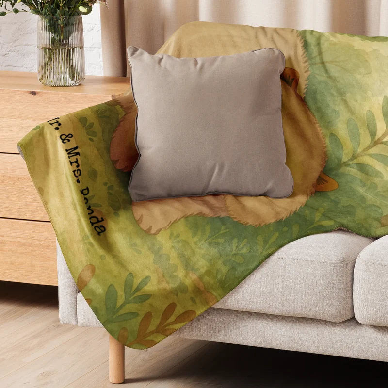 Sherpa Kuscheldecke Wombat Design