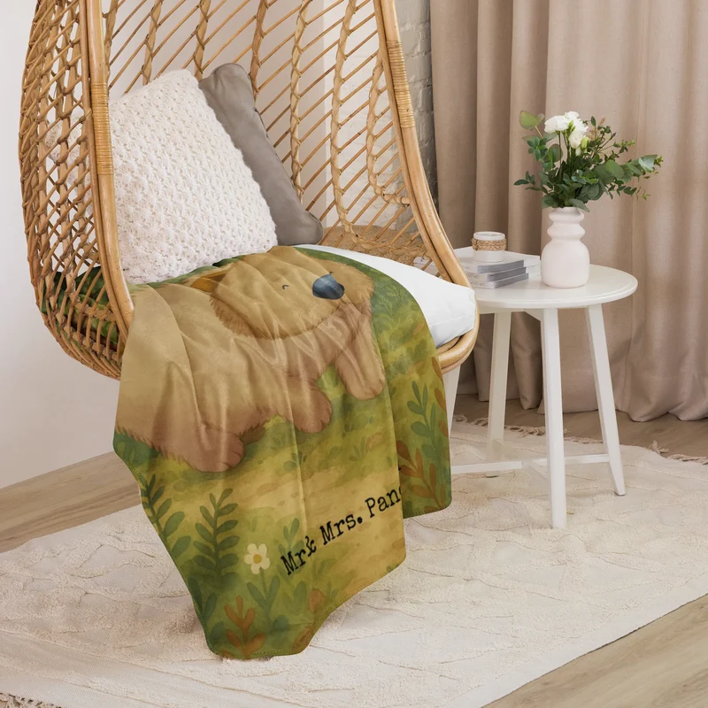 Sherpa Kuscheldecke Wombat Design