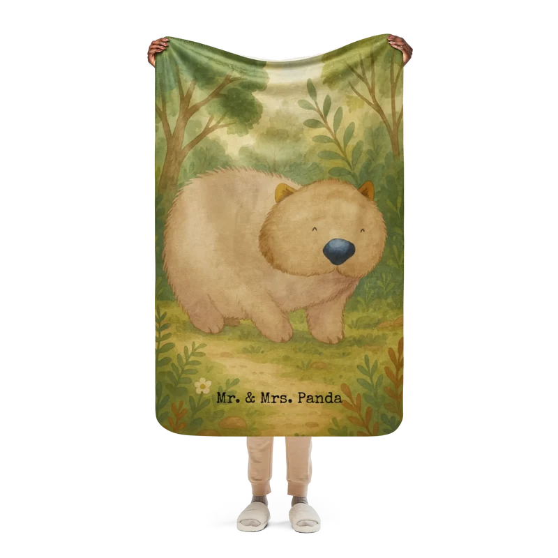 Sherpa Kuscheldecke Wombat Design