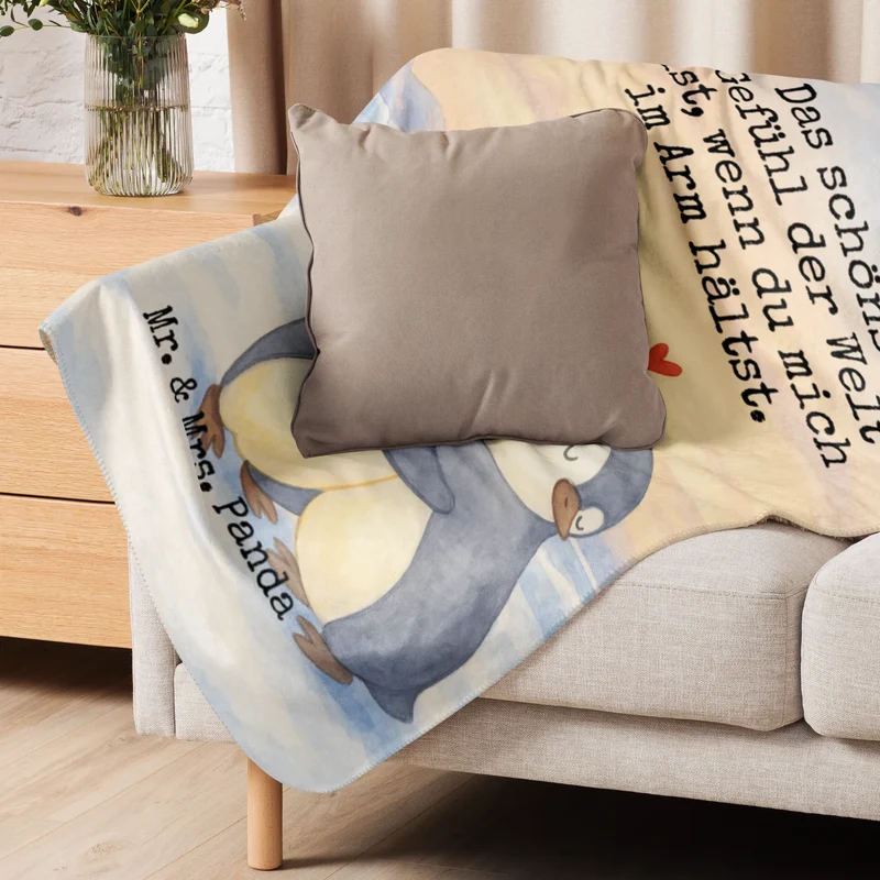 Sherpa Kuscheldecke Pinguine Kuscheln Design