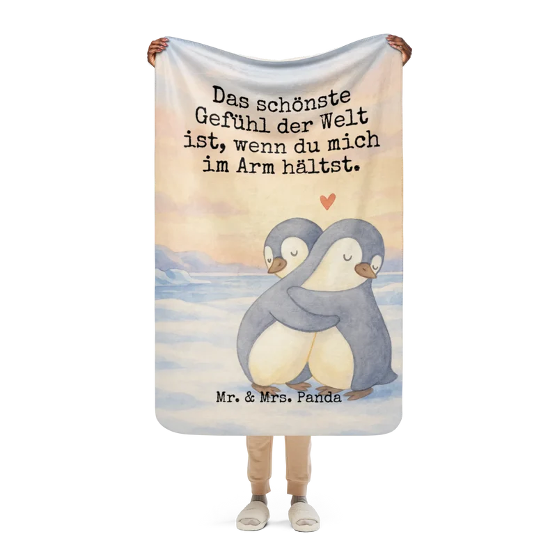 Sherpa Kuscheldecke Pinguine Kuscheln Design
