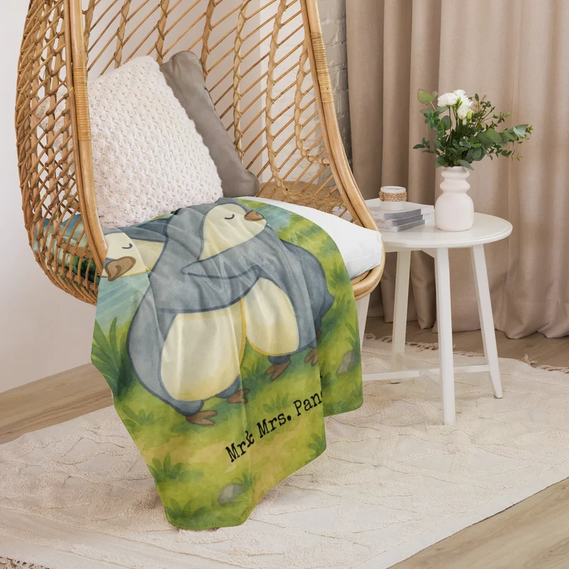 Sherpa Kuscheldecke Pinguine Kuscheln Design