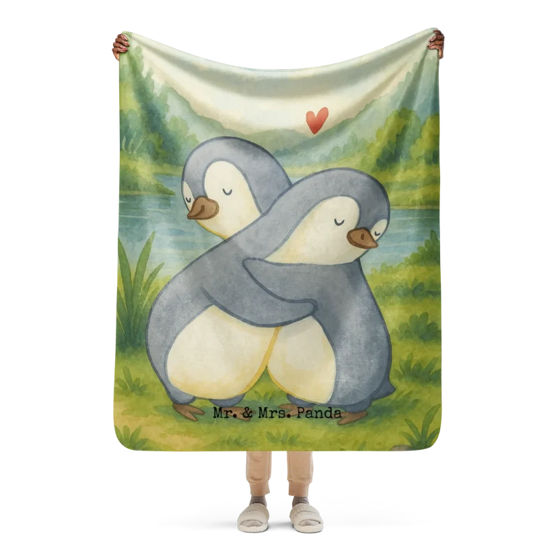 Sherpa Kuscheldecke Pinguine Kuscheln Design