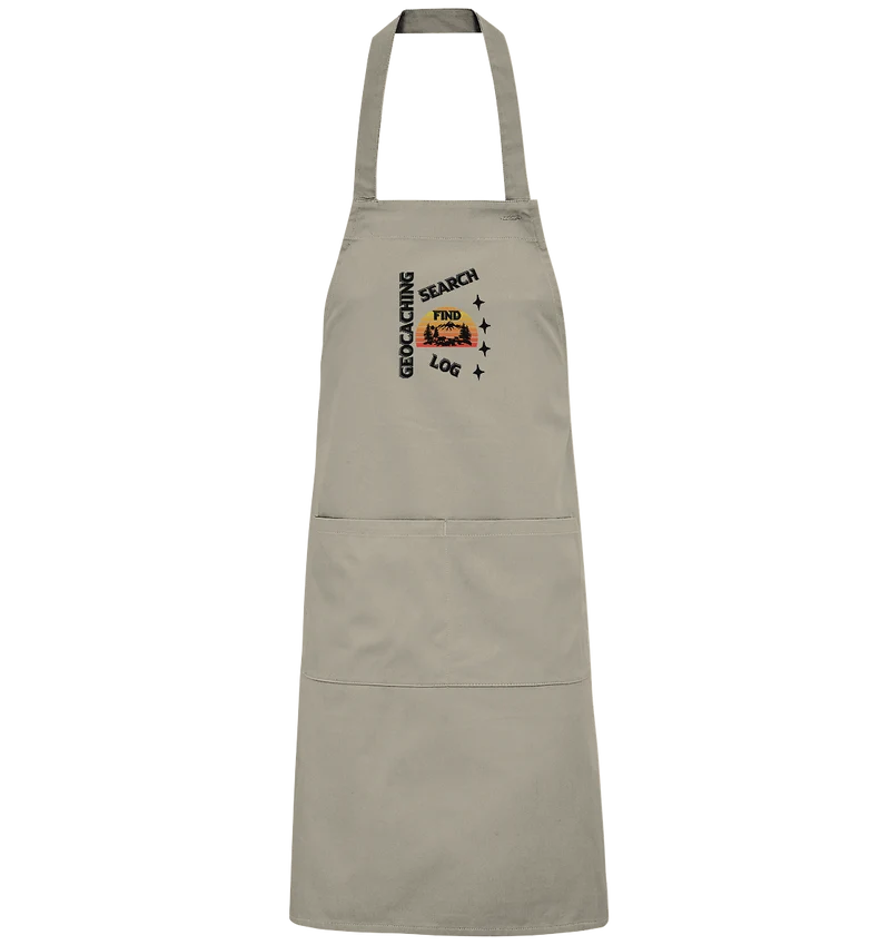 Geocaching, Suchen, Finden und Log, Geocache Schwarzes Design - Organic Grillschürze