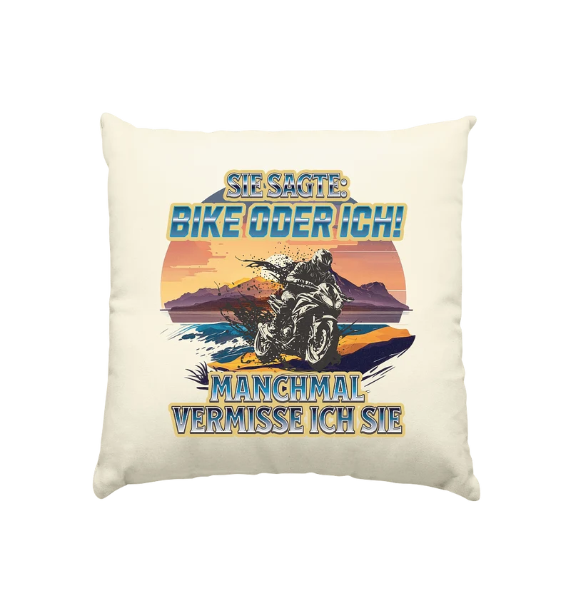 Bike oder Ich - DLzG - Kissen natur 40x40cm