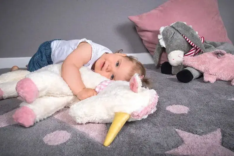 Bio Kuschelkissen Einhorn XXL aus Baumwolle – Spelzfüllung, GOTS