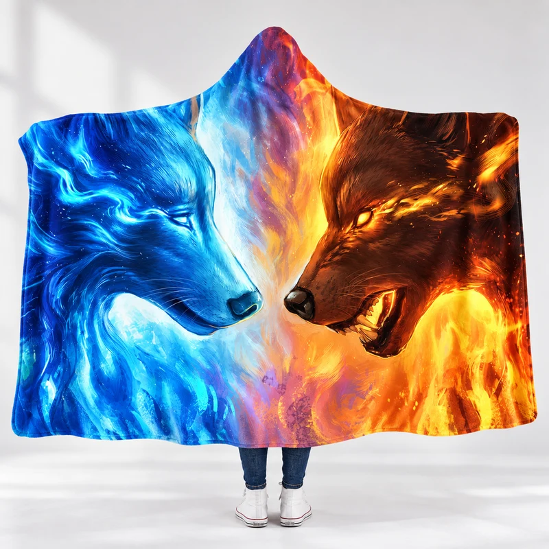 3d Ice and Fire Wearable Hooded Blanket