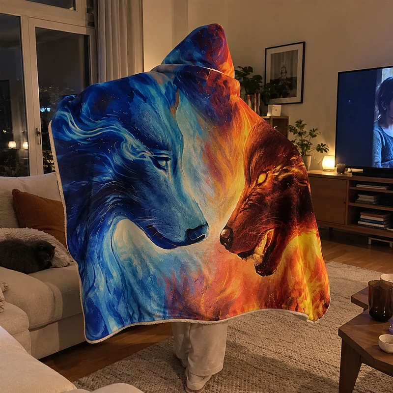 3d Ice and Fire Wearable Hooded Blanket