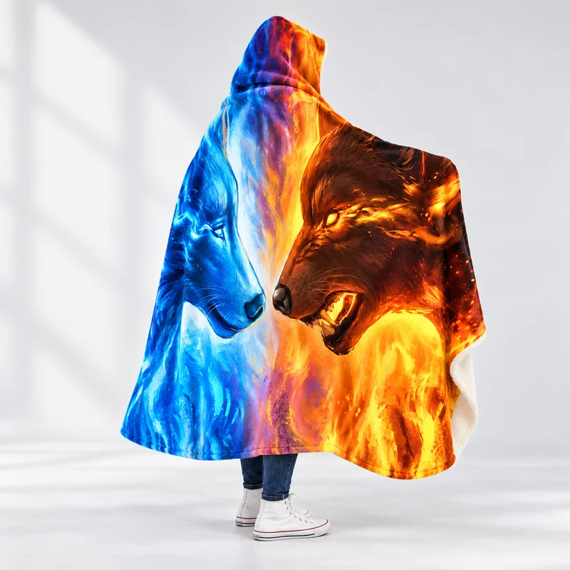 3d Ice and Fire Wearable Hooded Blanket