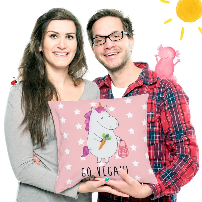 40x40 Kissen Einhorn Vegan