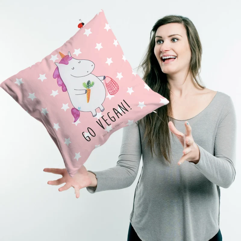 40x40 Kissen Einhorn Vegan