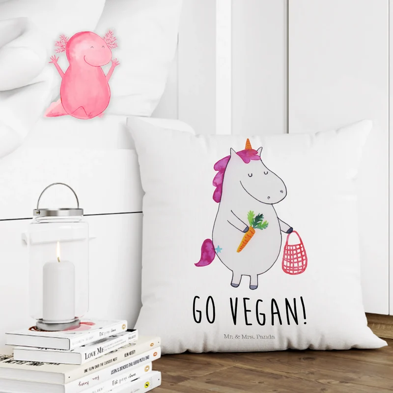 40x40 Kissen Einhorn Vegan