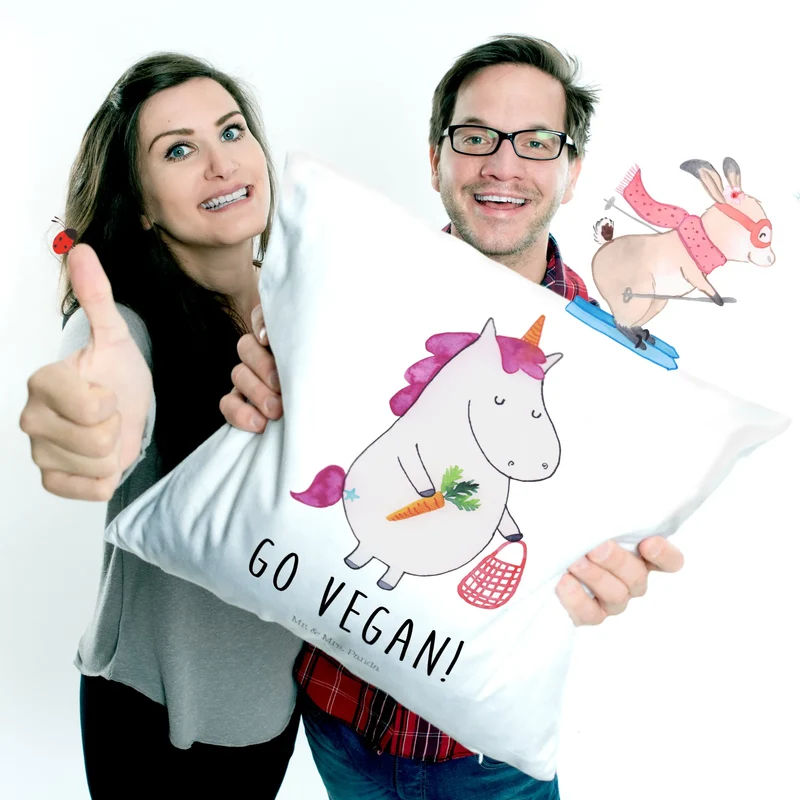 40x40 Kissen Einhorn Vegan