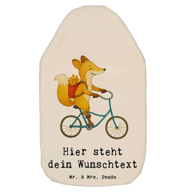 Personalisierte Wärmflasche Fuchs Lieferung Pommes