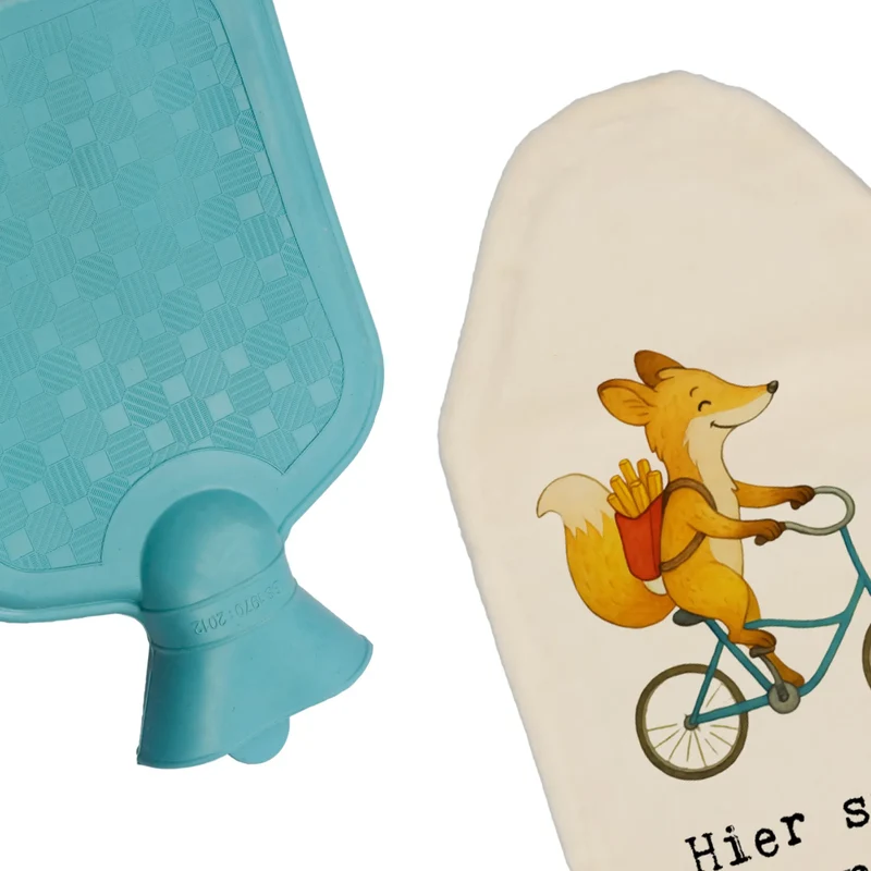 Personalisierte Wärmflasche Fuchs Lieferung Pommes