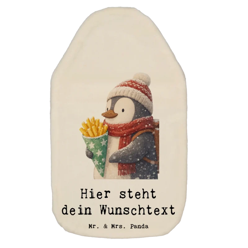 Personalisierte Wärmflasche Pinguin Winter Pommes