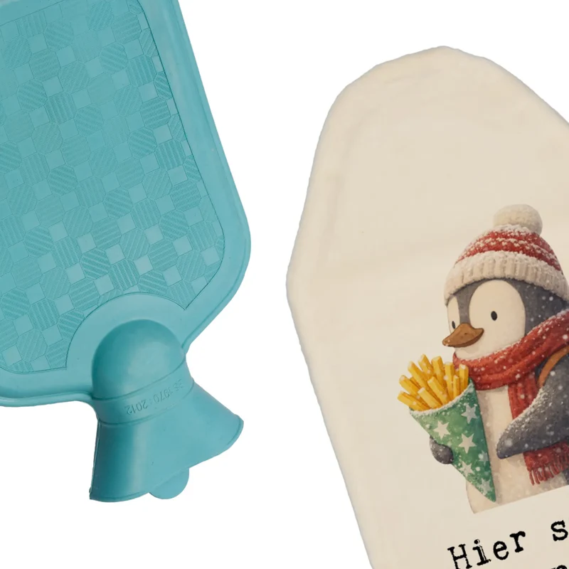 Personalisierte Wärmflasche Pinguin Winter Pommes