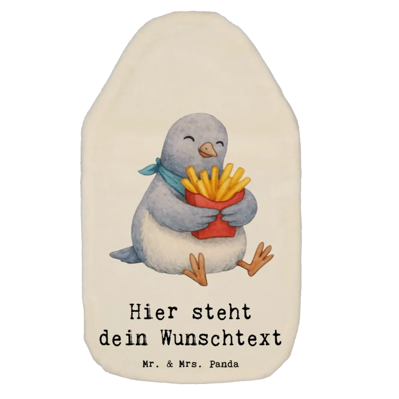 Personalisierte Wärmflasche Taube Pommes