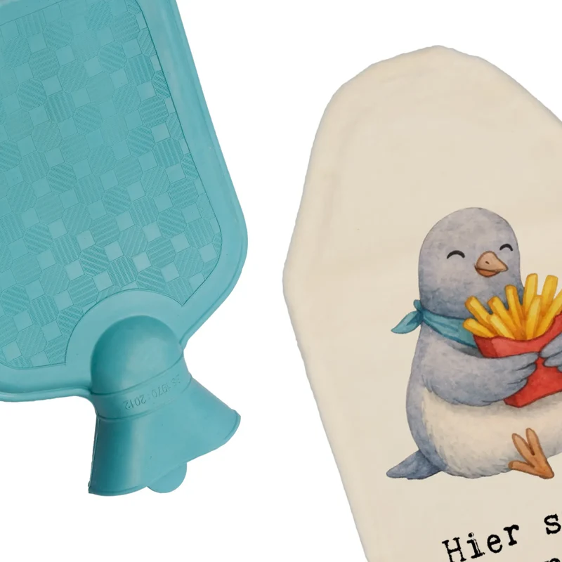 Personalisierte Wärmflasche Taube Pommes